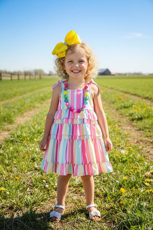Pink/Yellow/Mint Serape Spaghetti Dress