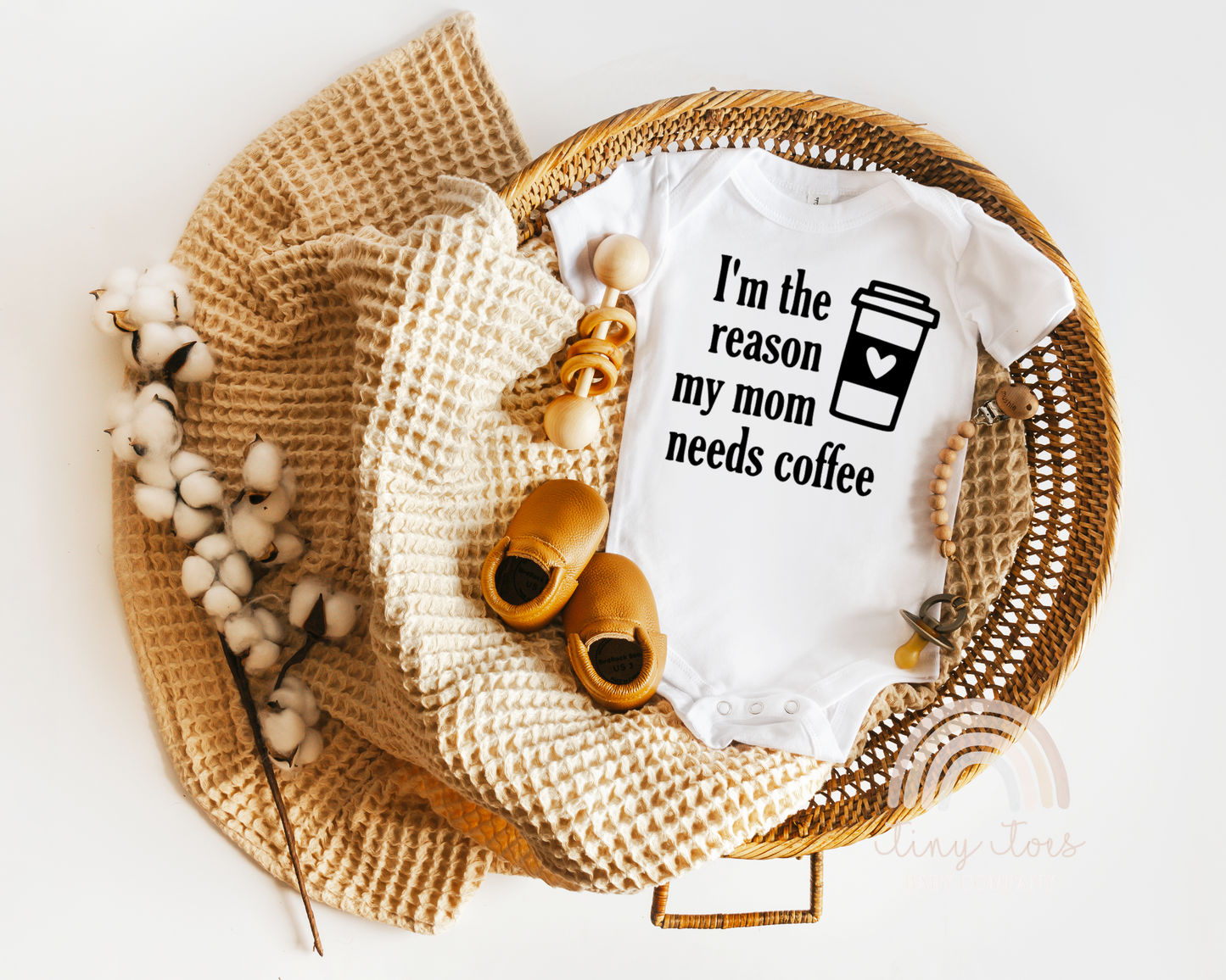 I'm The Reason My Mom Needs Coffee Funny Baby Bodysuit