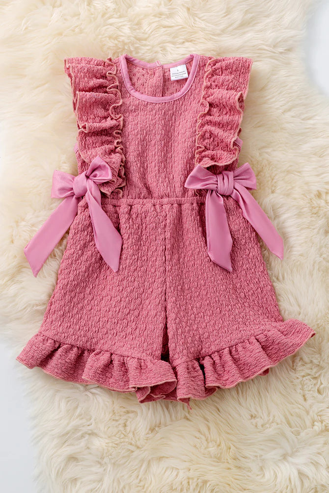 Pink Cable Knit Romper