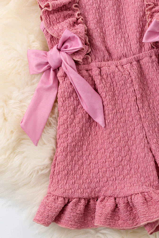 Pink Cable Knit Romper