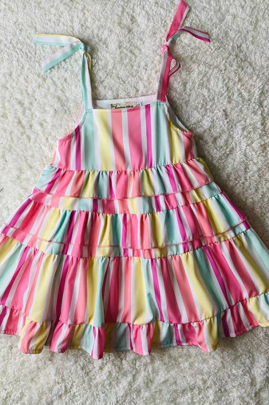 Pink/Yellow/Mint Serape Spaghetti Dress