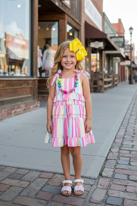 Pink/Yellow/Mint Serape Spaghetti Dress