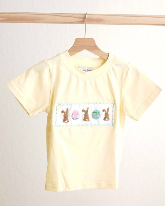 Mustard Easter Bunny Egg French Knot Top