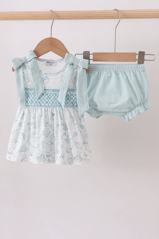 Seashell Smocked Bloomer Set