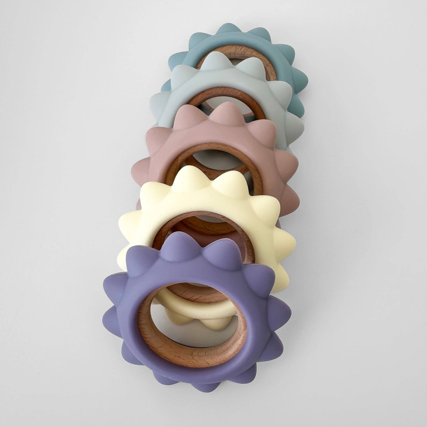 Garden Party Teether Collection - Silicone & Beechwood Sunshine